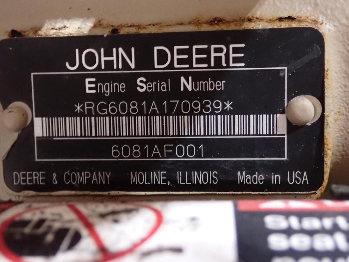 Used John Deere 6081AF001 Diesel Engine 51 ORIGINAL HOURS!