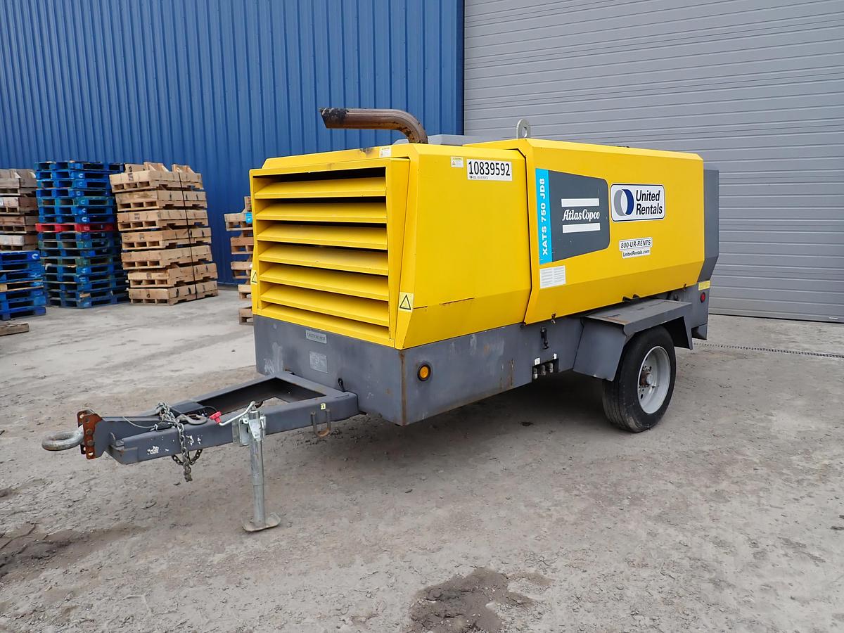 Used 2018 Atlas Copco XATS750 JD8 Air Compressor 175 PSI!