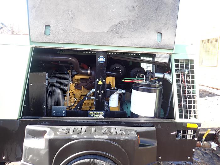 Used 2017 Sullair 375HDPQ 375 CFM Air Compressor JOHN DEERE DIESEL