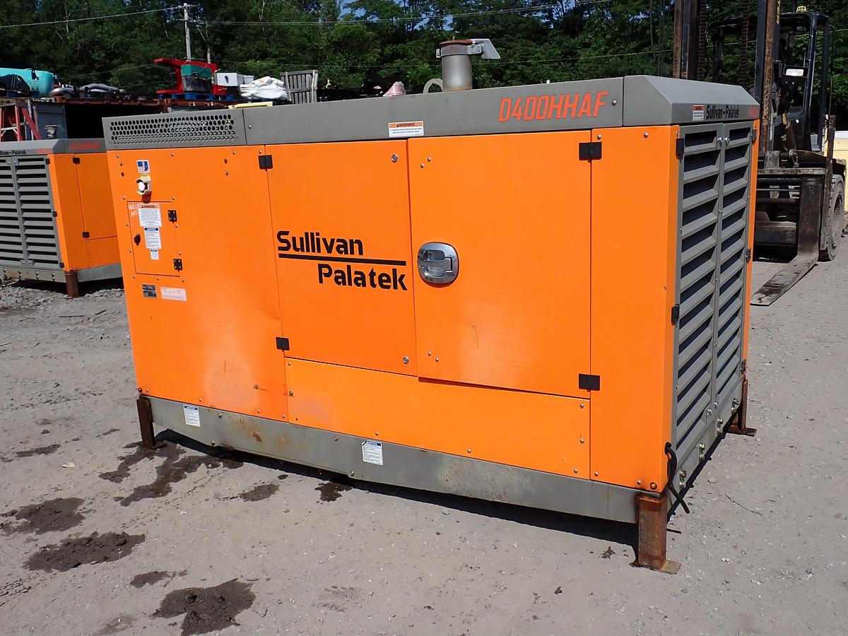 Used 2019 Sullivan Palatek D400PHHJD4AF 400 CFM Air Compressor 168 HOURS