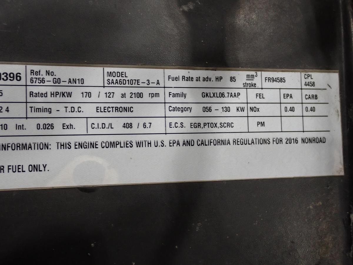 Used 2016 Komatsu SAA6D107E-3 Diesel Engine PC210LC-11 EXCAVATOR