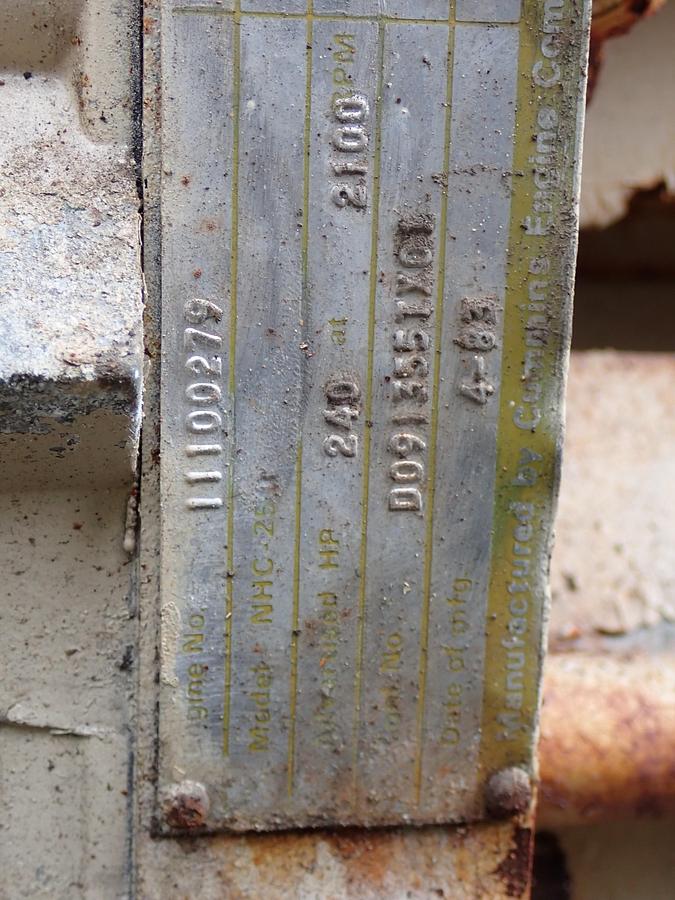 Used 1984 Cummins NHC250 GOV'T SURPLUS TRUCK ENGINE SMALL CAM 855