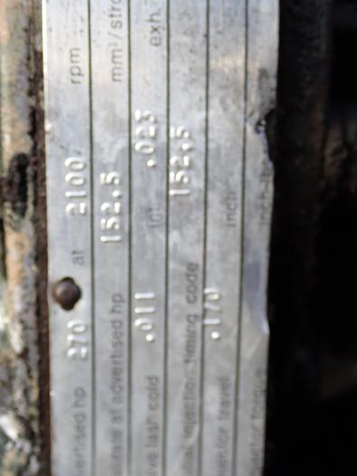 Used 1974 Cummins PT270 Turbo Diesel Engine Small Cam 855 CPL 0181