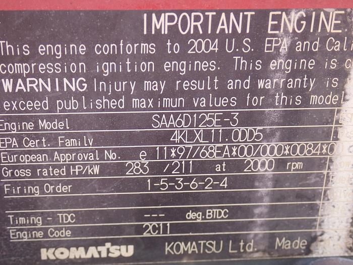 Used 2004 Komatsu SAA6D125E-3