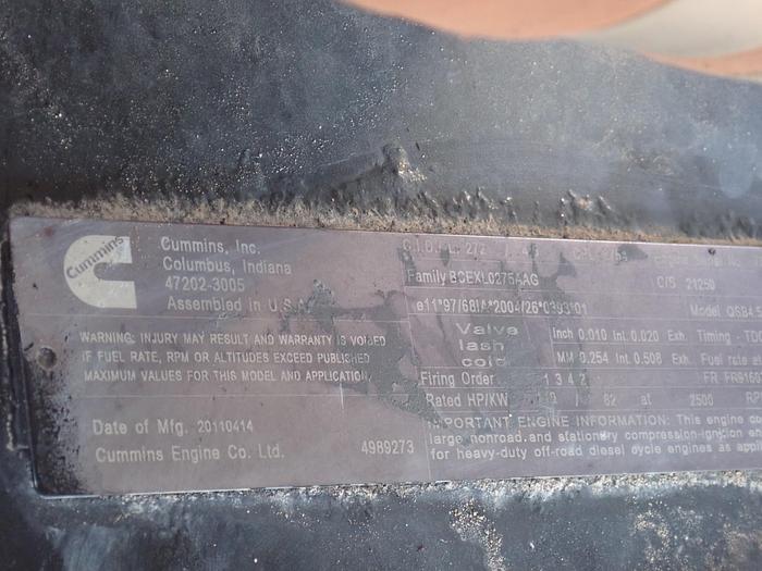 Used 2011 Cummins QSB 4.5 Diesel Power Unit CPL 8754 1175 HOURS