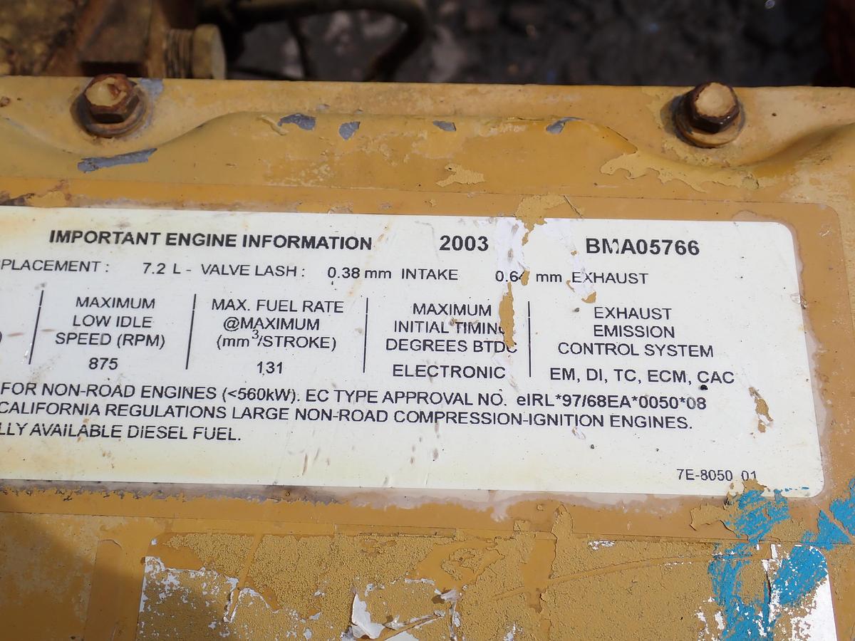 Used 2003 CAT 3126B Diesel Engine AR # 191-4479 D6N Dozer