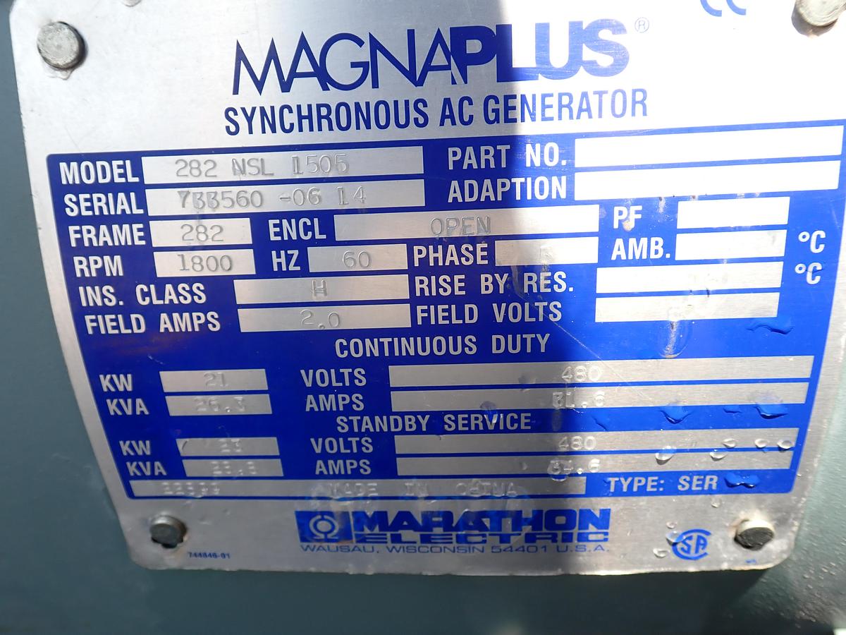 Used 2015 Magnum MMG25 18 KW Generator ISUZU DIESEL