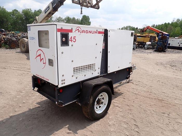 Used 2012 Magnum MMG45FHK 45 KvA Generator Genset Towable KUBOTA DIESEL! LOW HOURS!