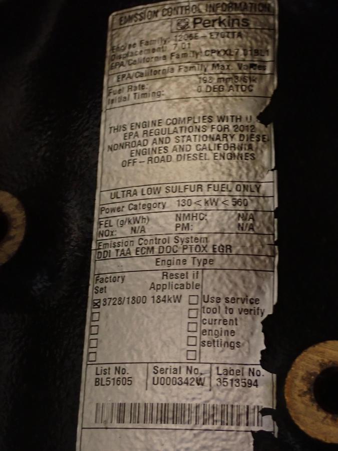 Used 2012 CAT C7.1 Diesel Engine BL51605