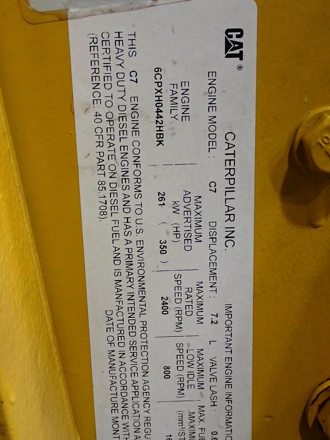 Used 2006 CAT C7 Diesel Engine 330 HP FMM Truck GOV'T SURPLUS