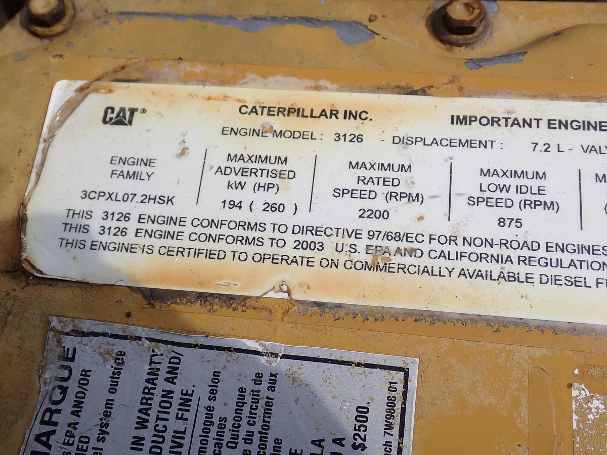 Used 2003 CAT 3126B Diesel Engine AR # 191-4479 D6N Dozer