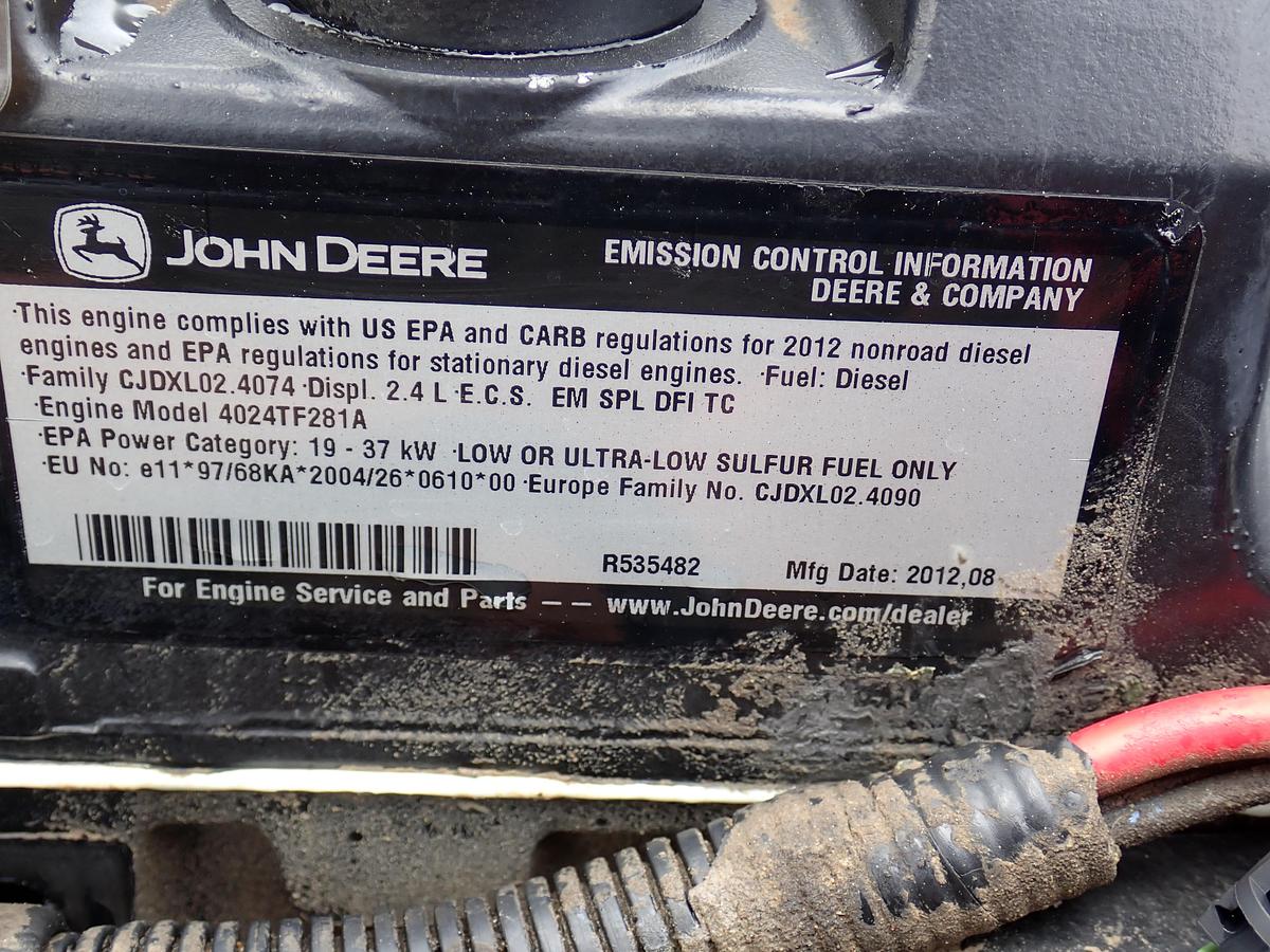 Used 2012 John Deere 4024TF281 Turbo Diesel Engine