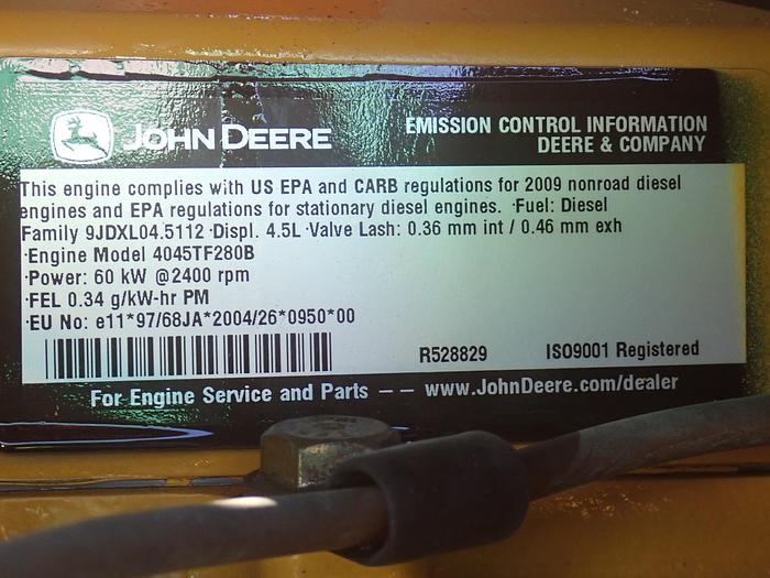 Used 2009 John Deere 4045TF280 Diesel Hydraulic Power Unit