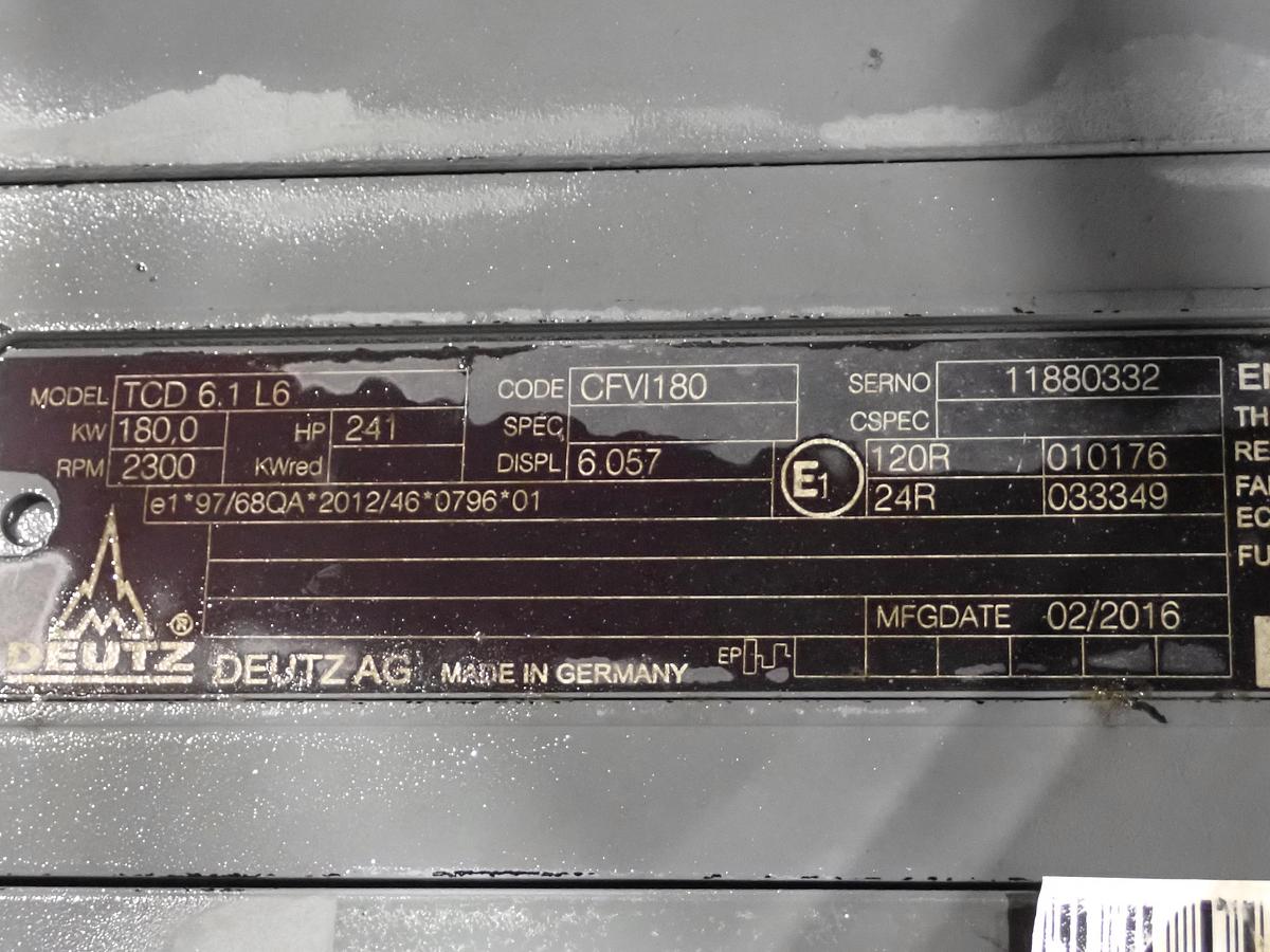 Used 2016 DEUTZ TCD 6.1 L6