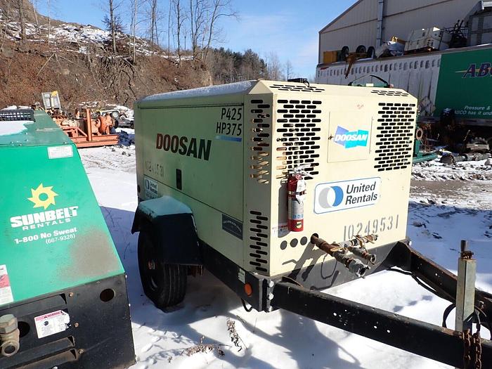 Used 2014 Doosan P425/HP375-T4I Air Compressor 375 CFM 150 PSI VIDEO! Cummins