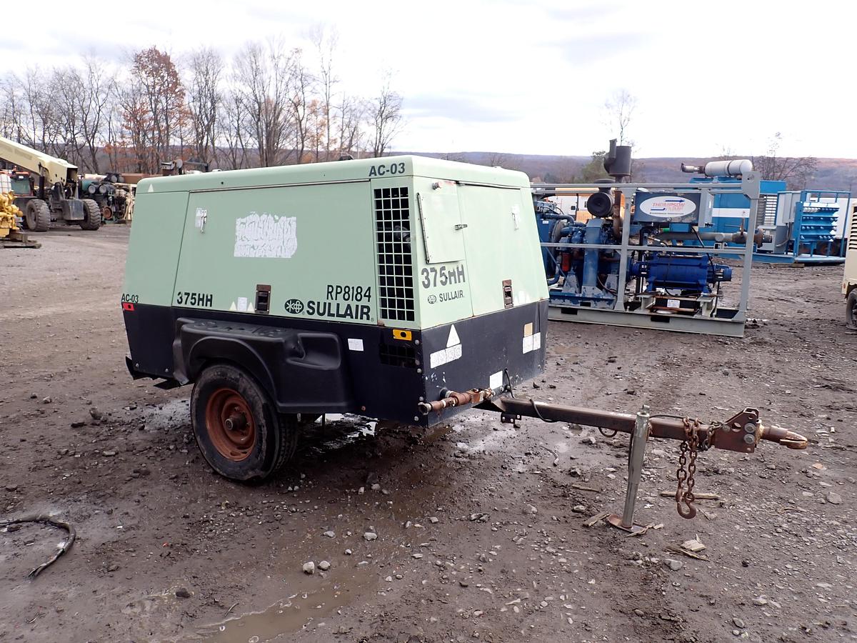 Used 2008 Sullair 375HH 375 CFM Air Compressor 200 PSI 49 ORIGINAL HOURS!