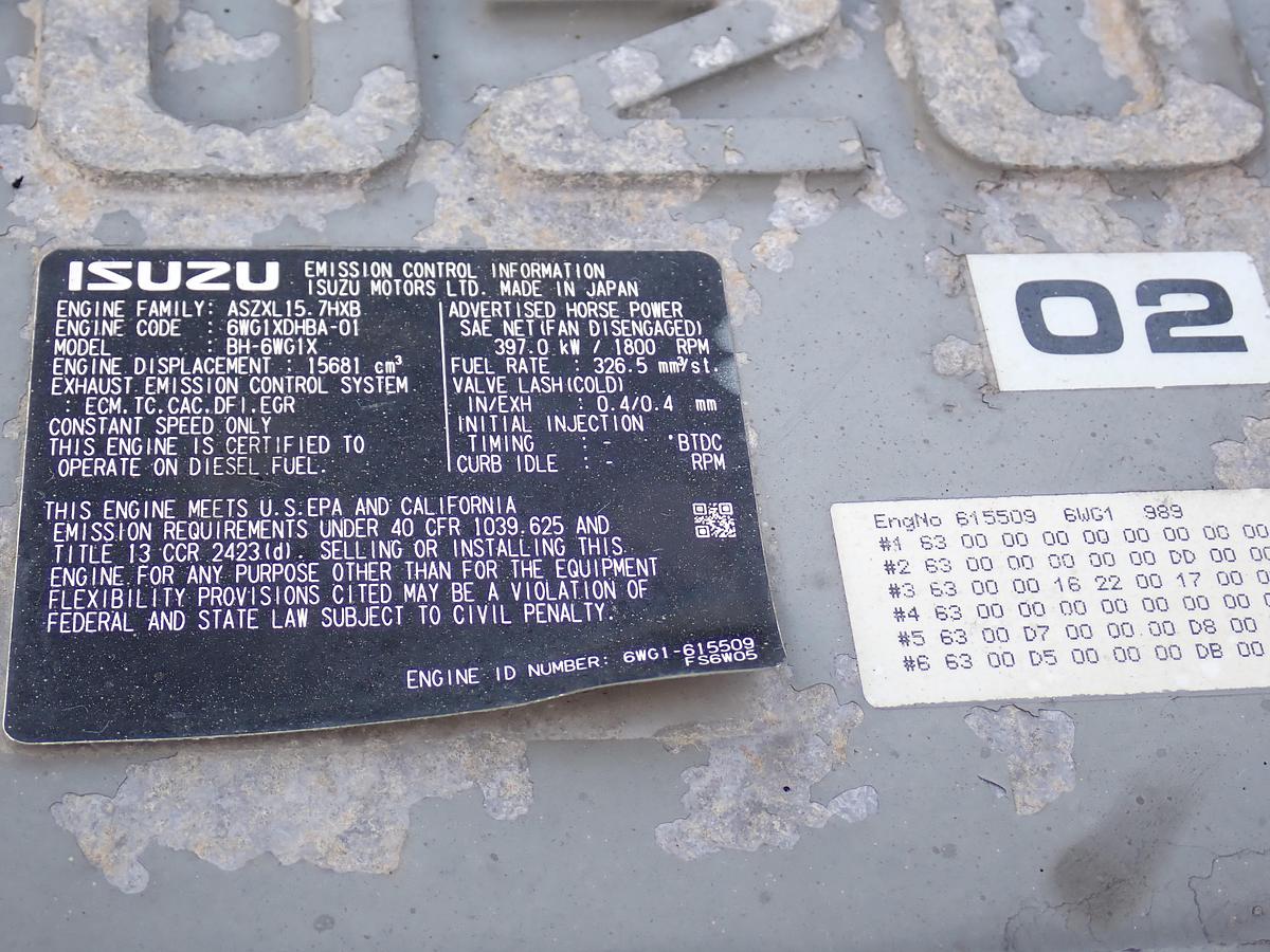 Used 2018 Isuzu 6WG1-XYGD-02 Diesel Engine