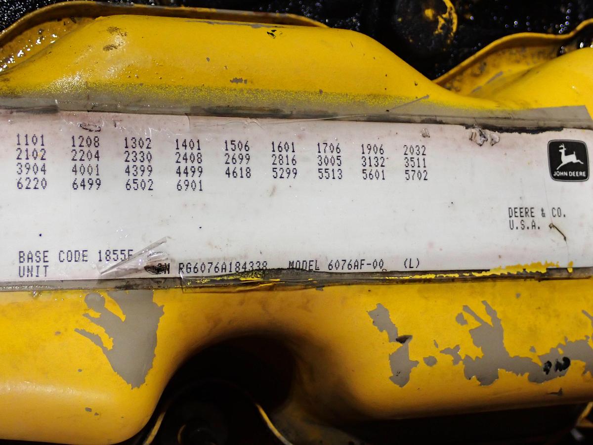 Used John Deere 6076AF-00 Turbo Diesel Engine