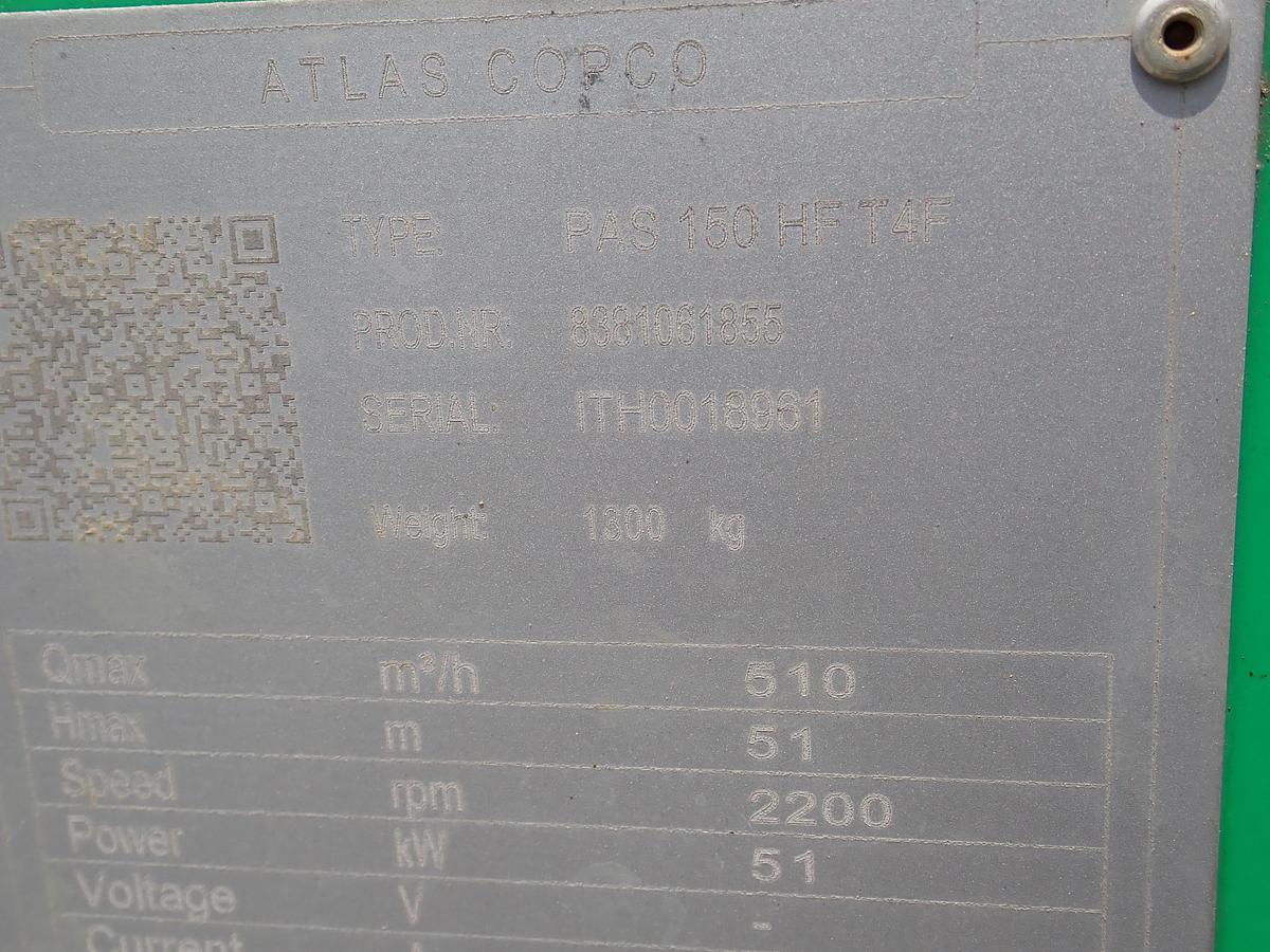 Used 2019 Atlas Copco PAS150 HF 6" Water Pump