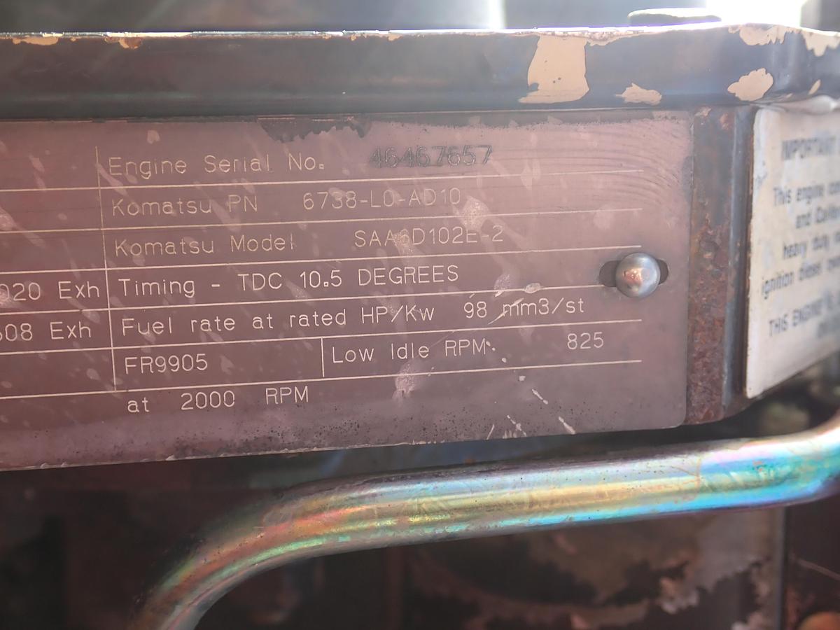 Used 2005 Komatsu SAA6D102E-2 Diesel Engine