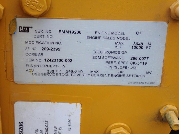 Used 2006 CAT C7 Diesel Truck Engine 330 HP FMM 288 HOURS, 4378 MILES