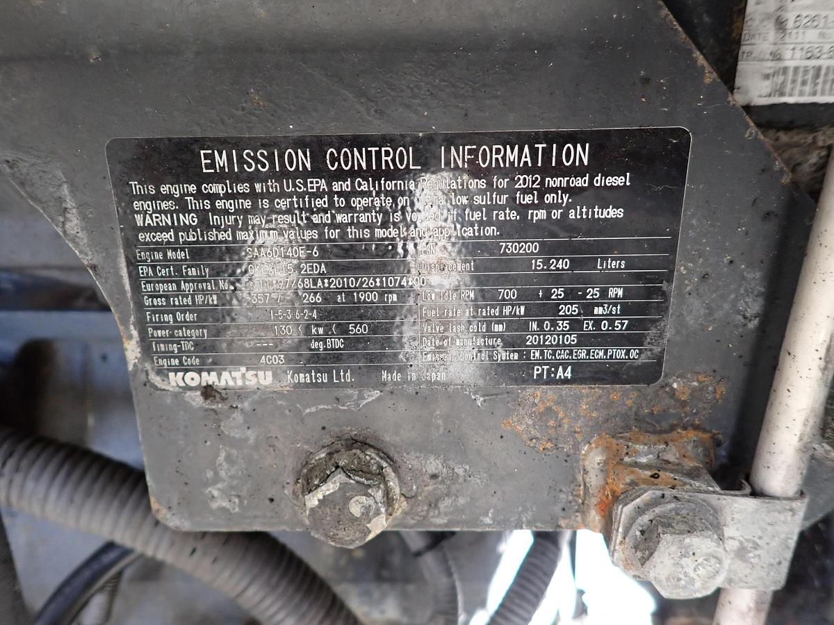 Used 2012 Komatsu SAA6D140E-6 Diesel Engine WA500-7 LOADER