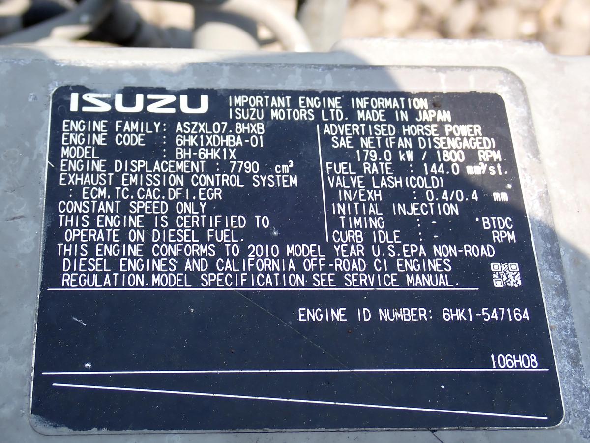 Used 2010 Isuzu 6HK1-XYGD-03 Diesel Engine