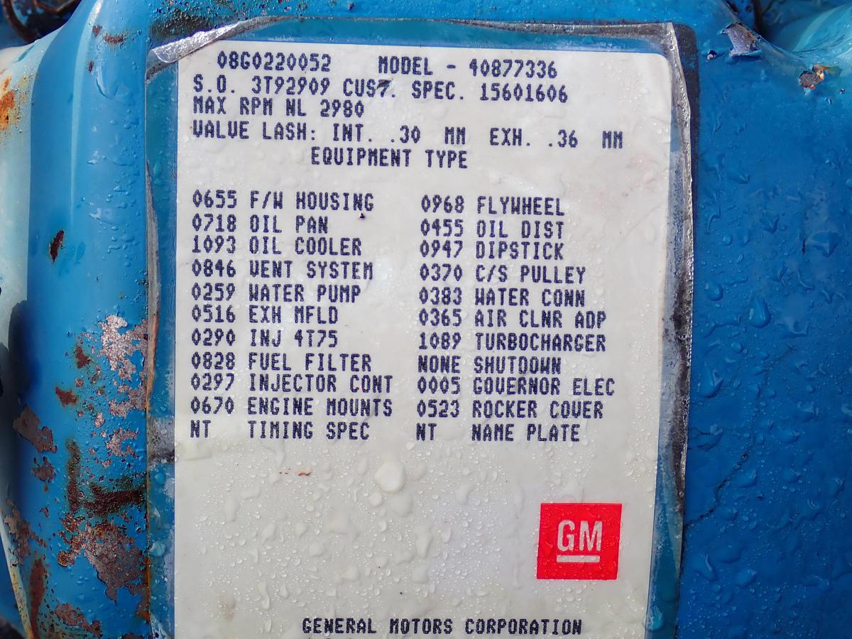 Used 1989 Detroit Diesel 8.2T Turbo Diesel Engine 6500 MILES!!