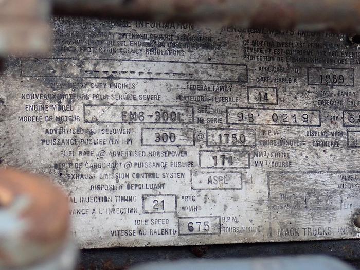 Used 1989 Mack EM6-300L