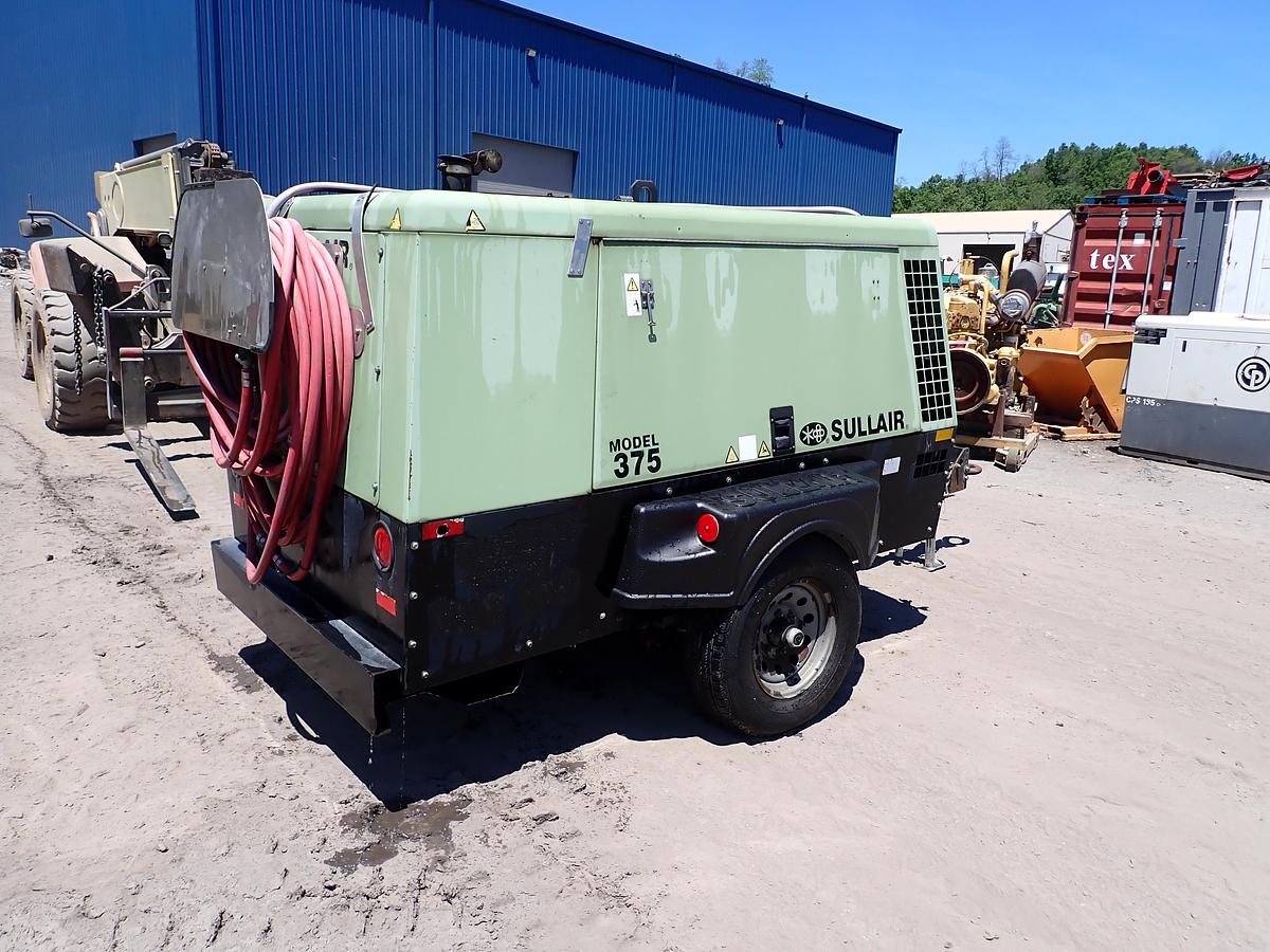 Used 2012 Sullair 375CA3 375 CFM Air Compressor CAT DIESEL
