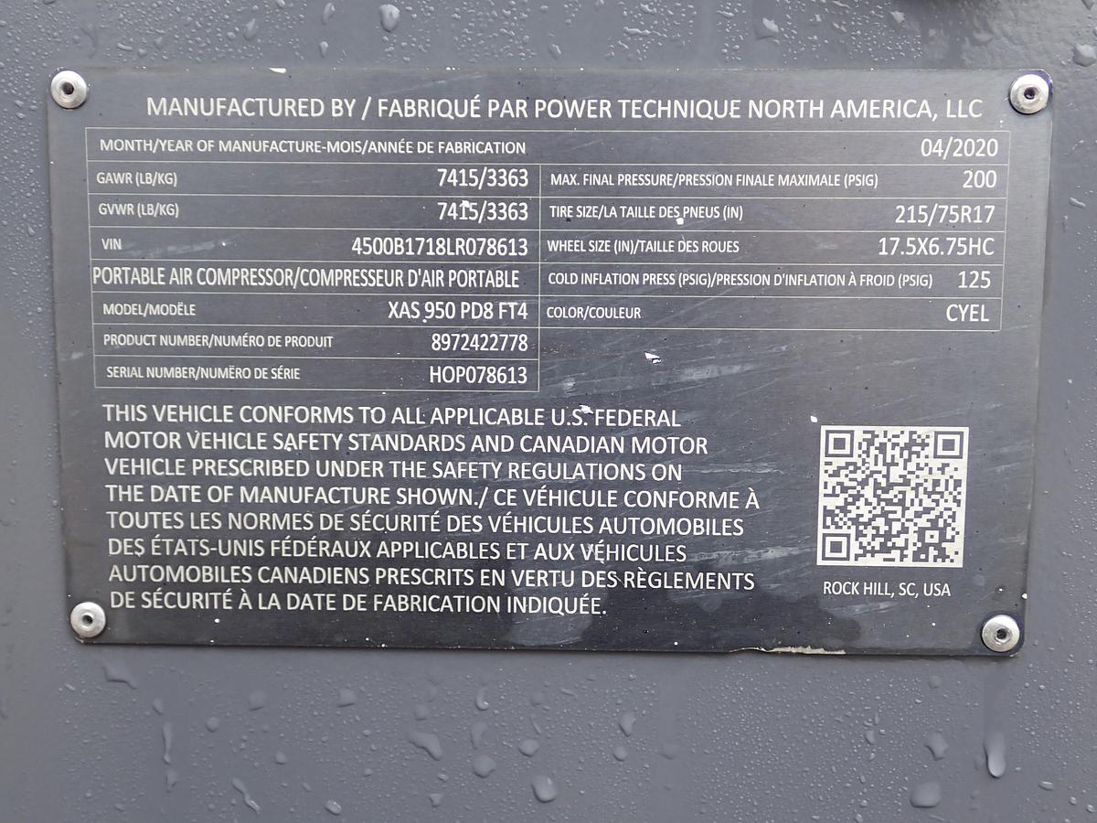 Used 2020 Atlas Copco XAS950 PD8