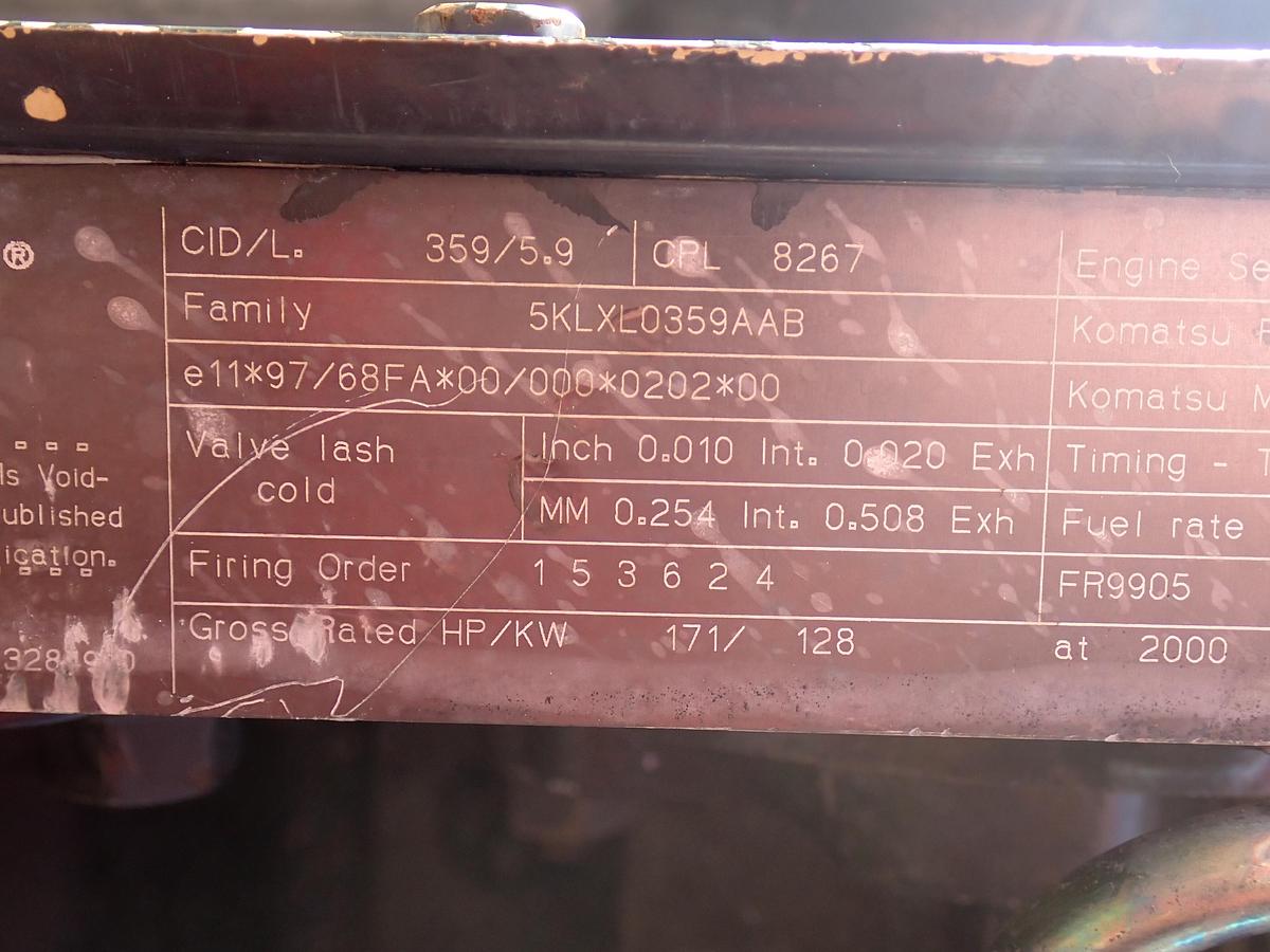 Used 2005 Komatsu SAA6D102E-2 Diesel Engine