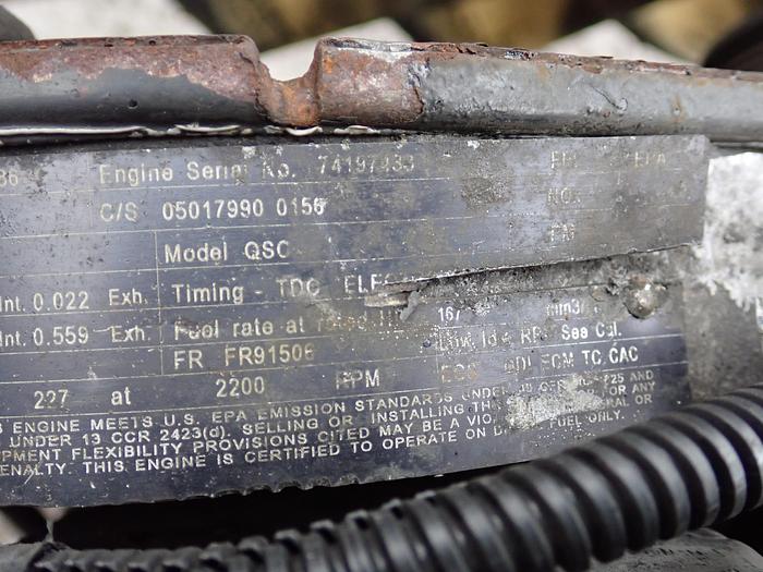 Used 2017 Cummins QSC 8.3 Diesel Engine CPL 8627 4875 HOURS