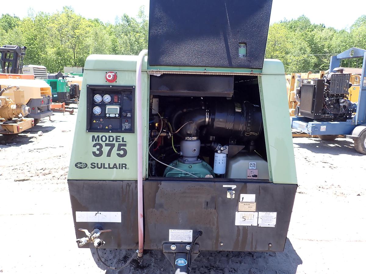 Used 2012 Sullair 375CA3 375 CFM Air Compressor CAT DIESEL