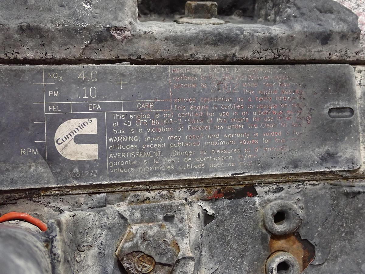 Used 2002 Cummins ISM 350V Diesel Engine CPL 2608 CM570 w/ JAKE BRAKE