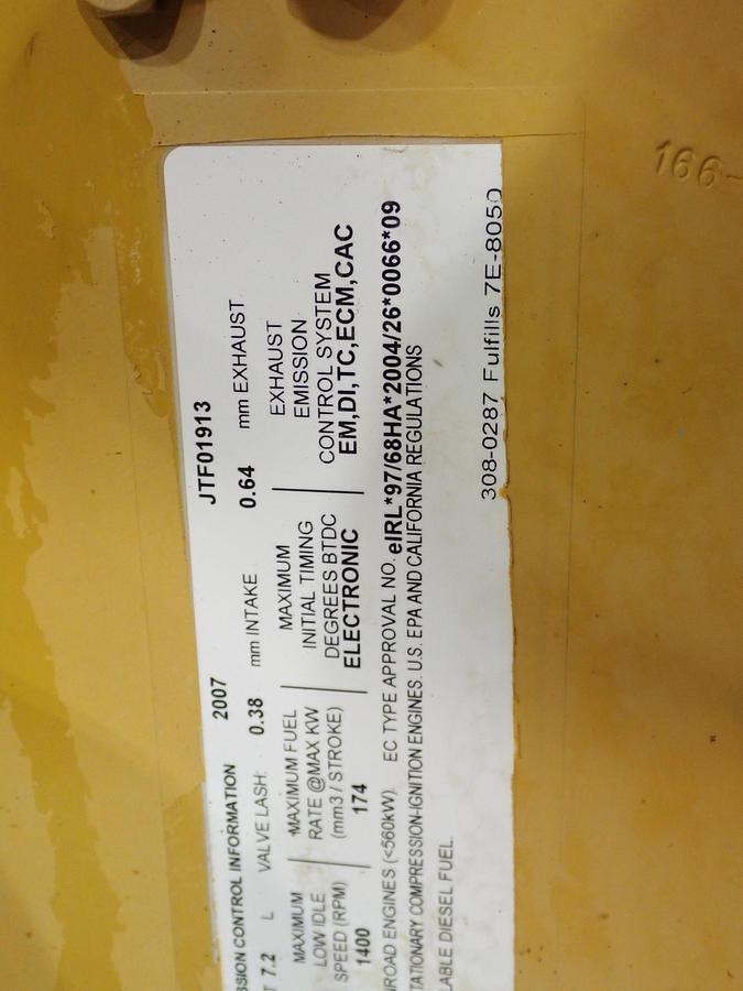 Used 2007 CAT C7 Industrial Diesel Engine AR # 266-6732