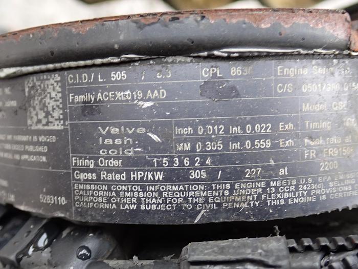 Used 2017 Cummins QSC 8.3 Diesel Engine CPL 8627 4875 HOURS