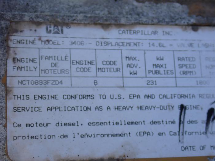 Used 1992 CAT 3406C PEEC Diesel Engine 6I3361