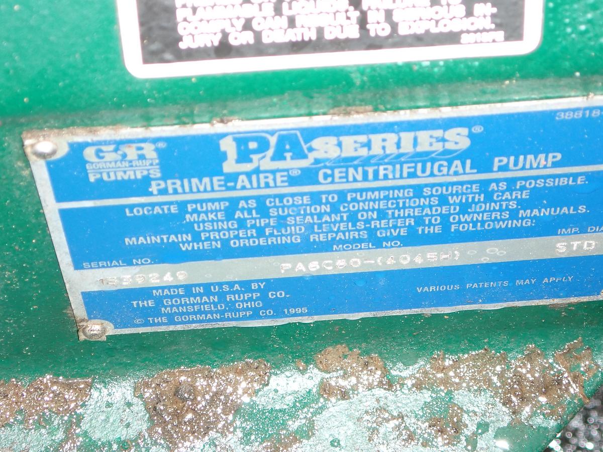 Used 2013 Gorman Rupp PA6C60 6" Enclosed Water Pump