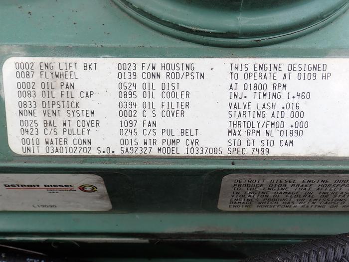 Used Detroit Diesel 3-71 LOW HOUR ENGINE!