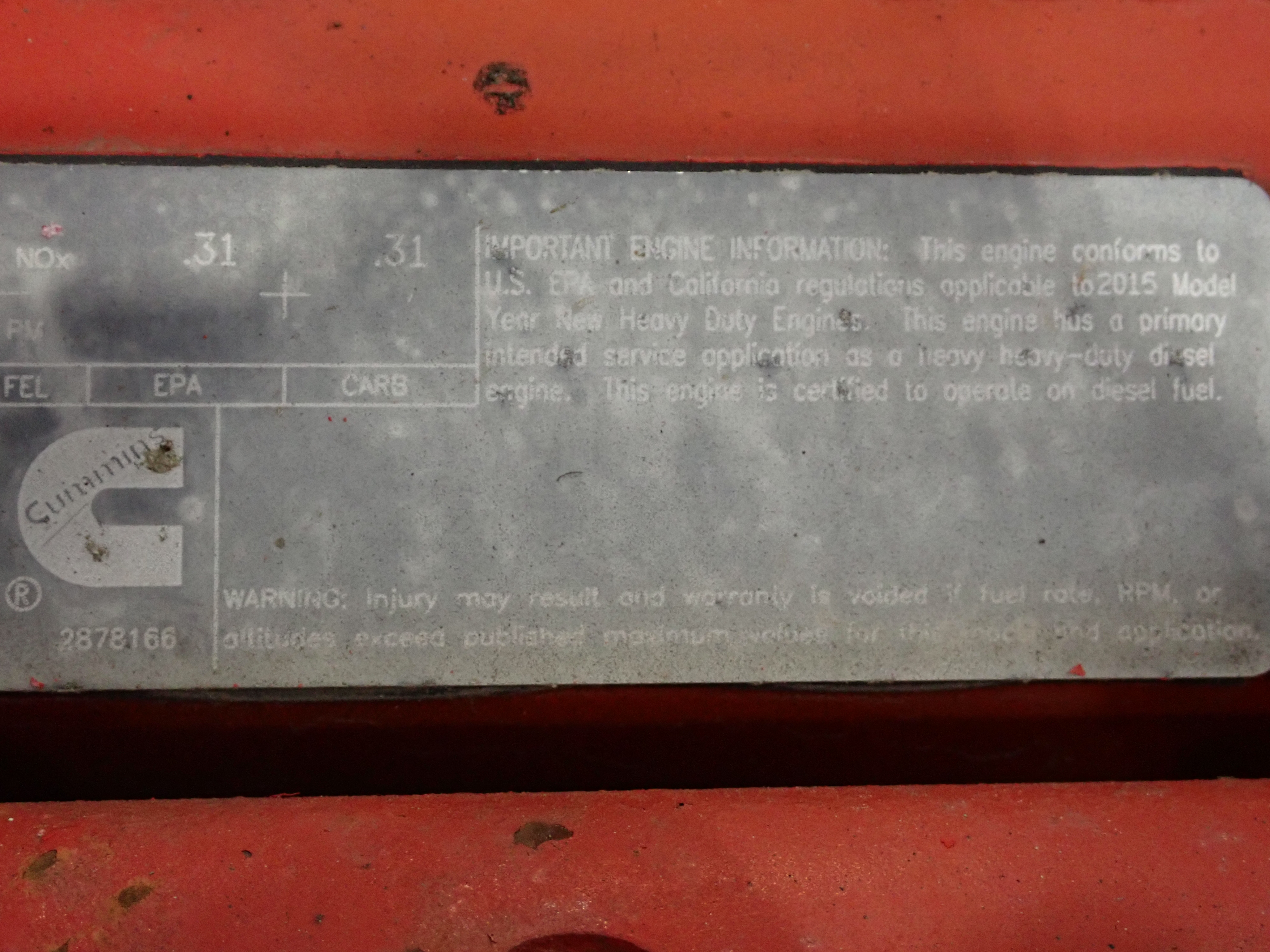 Used 2016 Cummins ISX 400 Diesel Engine CPL 4583