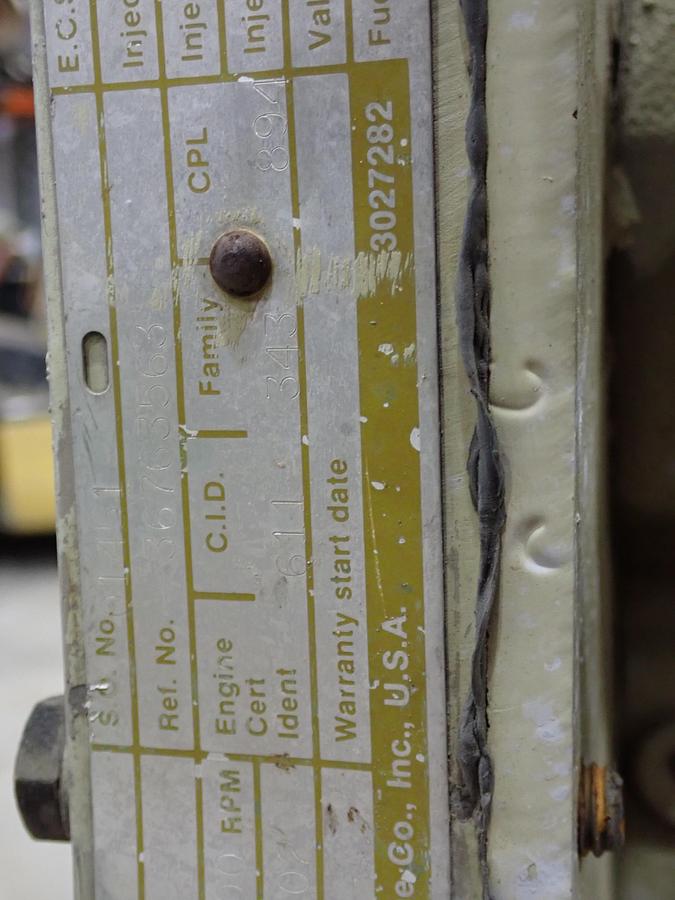 Used 1989 Cummins LTA10-C Diesel Engine 315 HP L10 CPL 894