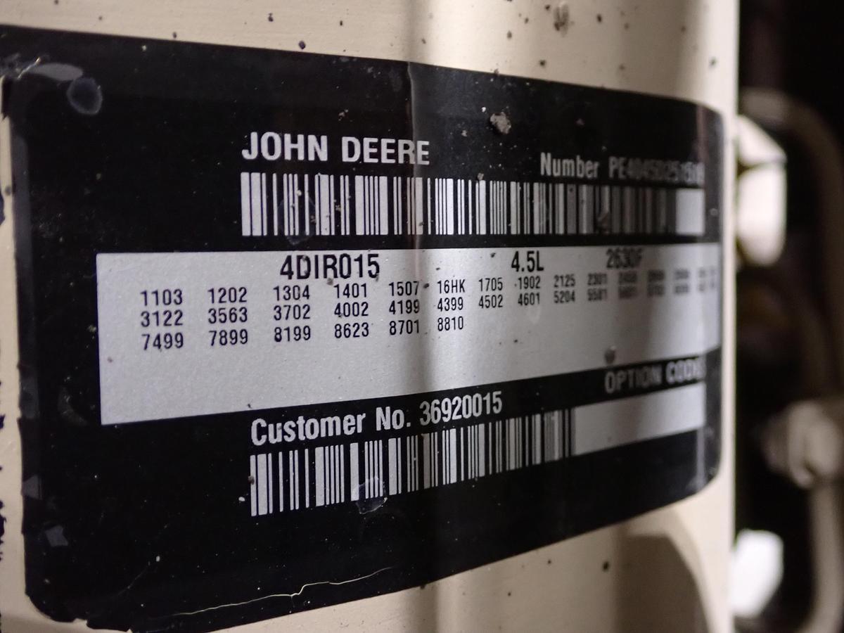 Used 2003 John Deere 4045DF150 Diesel Engine 594 HOURS!