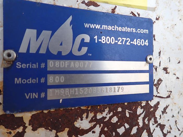 Used 2011 Mac 800G Diesel Fired Heater
