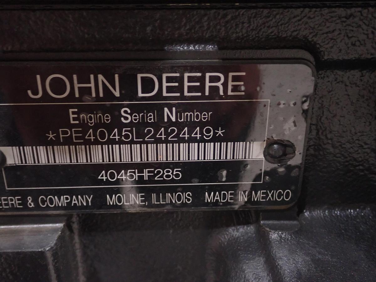 Used 2013 John Deere 4045HF285 Diesel Engine LOW HOURS