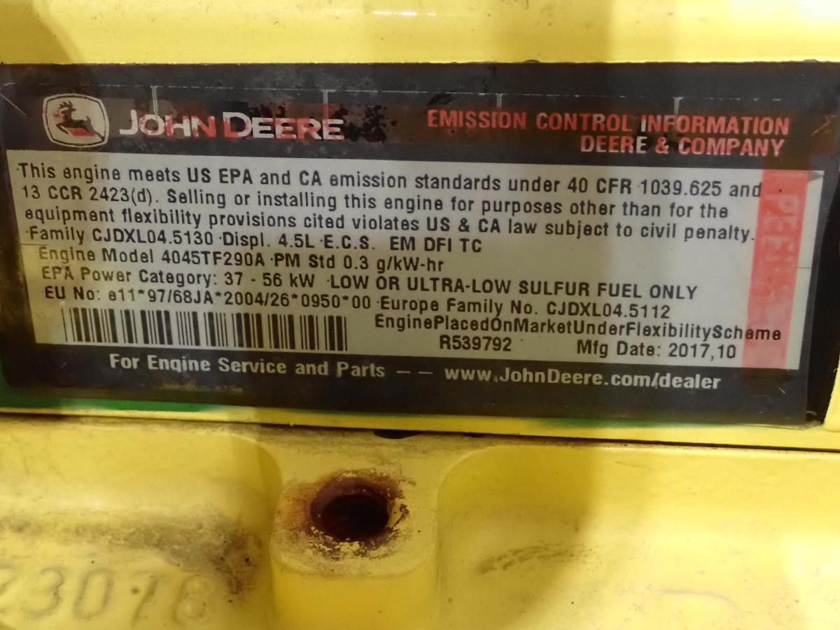 Used 2017 John Deere 4045TF290 Diesel Power Unit