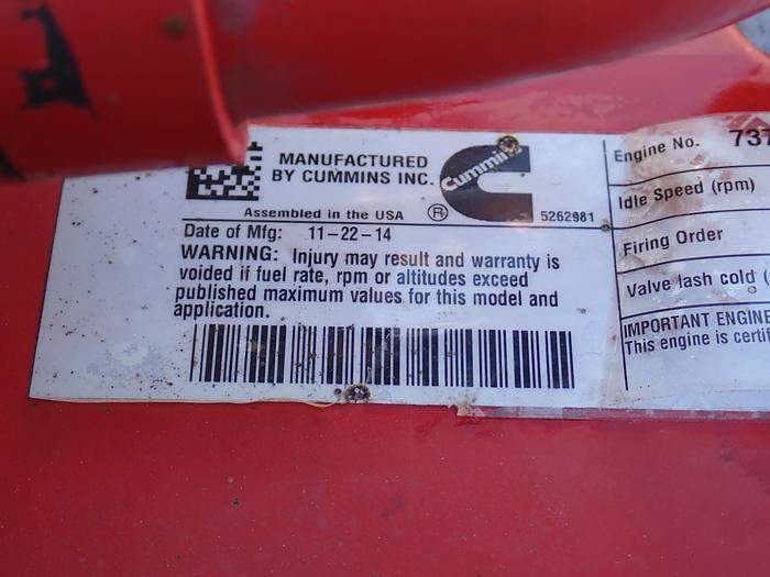 Used 2014 Cummins ISB 280 Diesel Engine CPL 3612