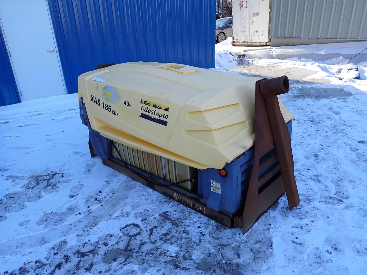 Used 2016 Atlas Copco XAS185CD7 185 CFM Air Compressor 187 HOURS!