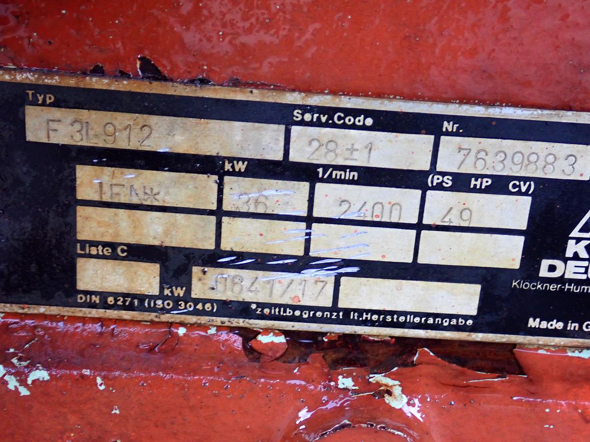 Used Deutz F3L912 Diesel Engine DITCH WITCH Trencher