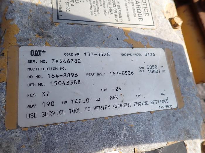 Used 1999 CAT 3126B Diesel Truck Engine A/R 164-8896